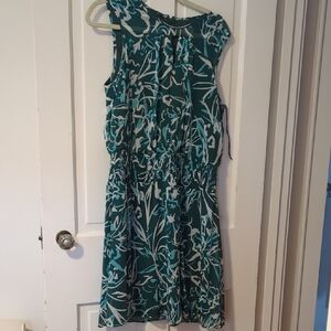 Floral Teal Sleeveless Dress